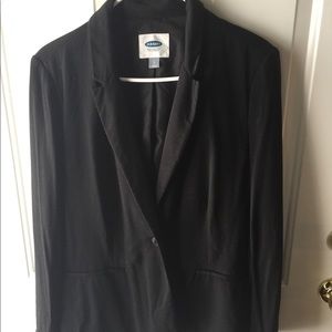 Black jersey knit blazer